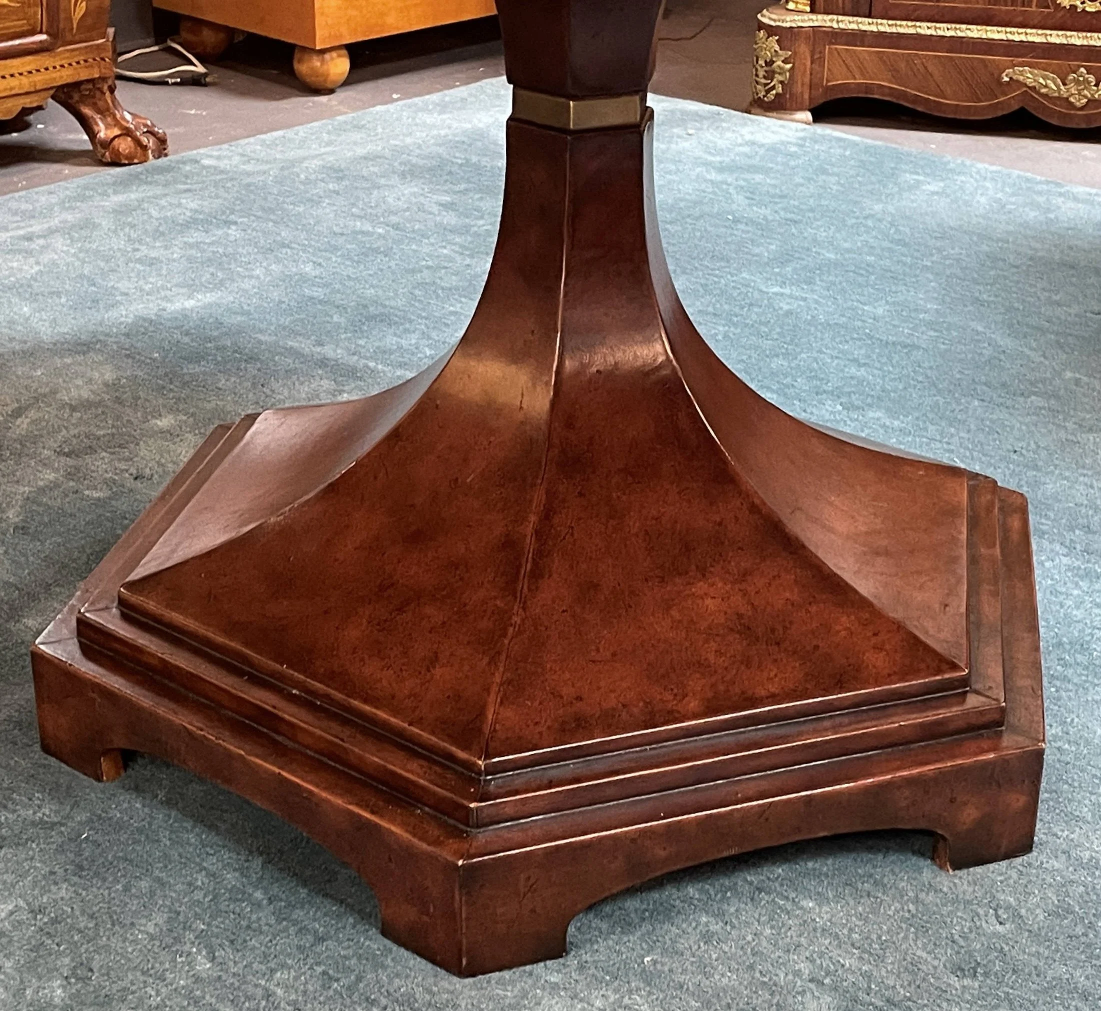 Encore Furniture Gallery-Theodore Alexander Flame Walnut Leather